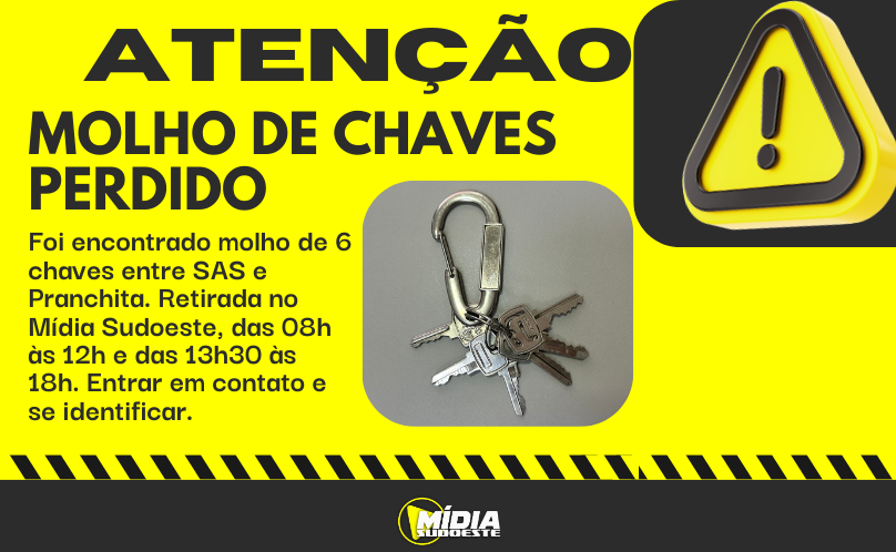 Foi encontrado um molho de chaves com 6 chaves, en