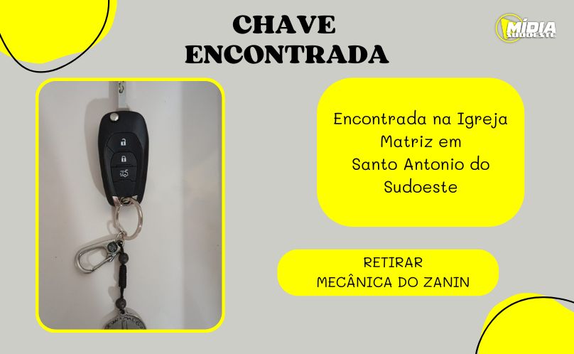 Foi encontrada uma chave de veículo nas dependên