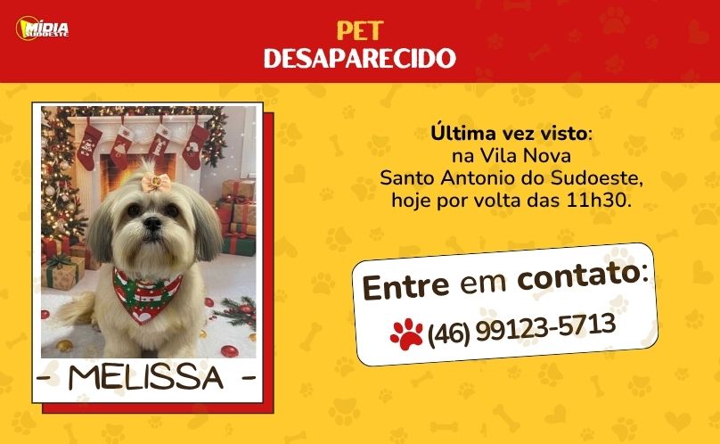 Procura-se a cachorrinha Melissa, muito dócil, qu