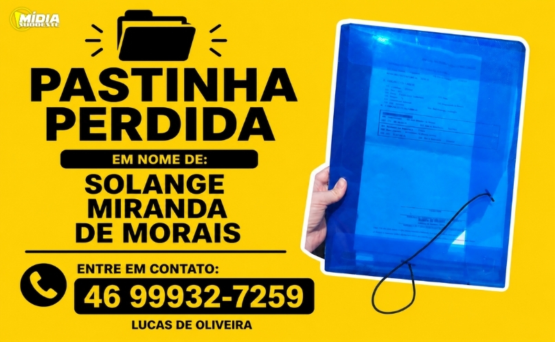 Foi encontrada uma pasta com documentos na esquina