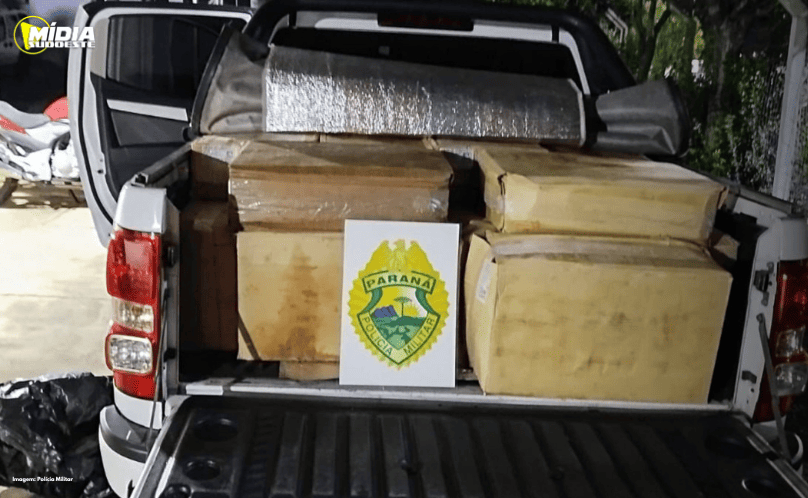 Barracão: Polícia Militar apreende caminhonete carregada com camarões