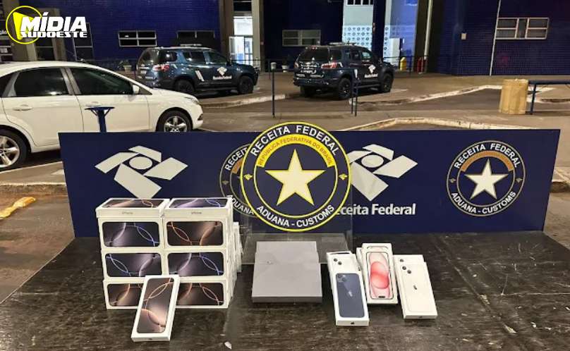 Receita Federal apreende grande carga de iPhones e Apple Watches na Ponte Internacional da Amizade