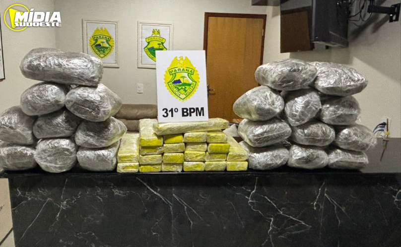Corbélia: Polícia Militar prende mulher com 34,4 kg de maconha 