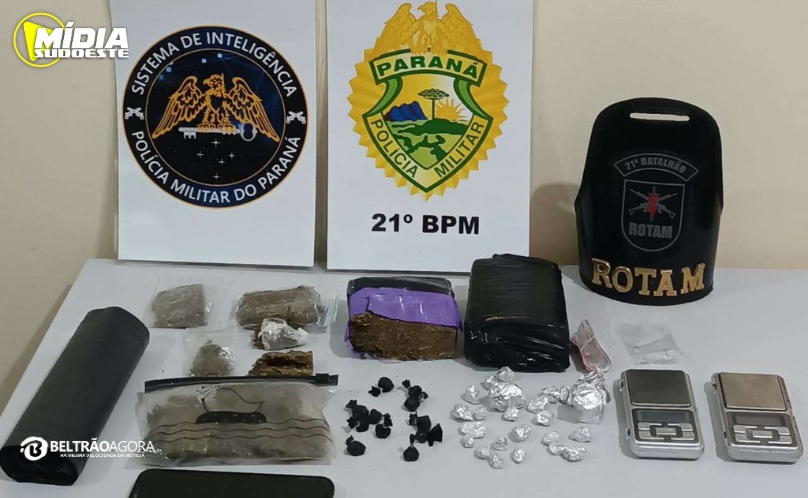 Dois Vizinhos: Polícia Militar prende dois homens e apreende grande quantidade de drogas