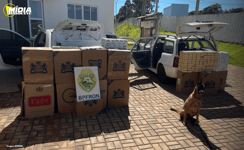 Ampére: Batalhão de Polícia Militar de Fronteira apreende dois veículos com cigarros