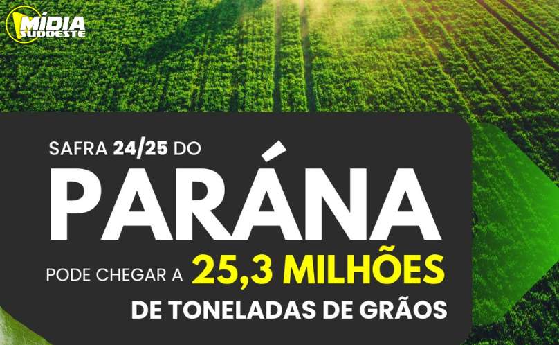 Safra 24/25 do Paraná pode chegar a 25,3 milhões de toneladas de grãos