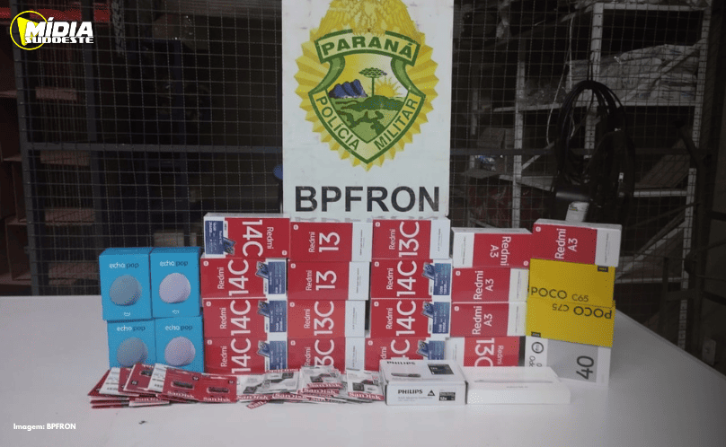 Pranchita: Batalhão de Polícia Militar de Fronteira apreende mochila com diversos eletrônicos