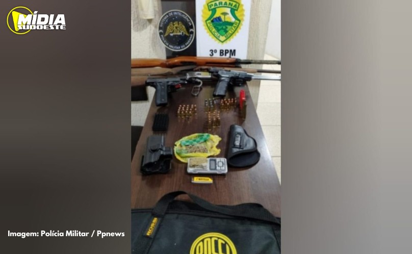 Pato Branco: Polícia Militar apreende armas de fogo, munição e drogas