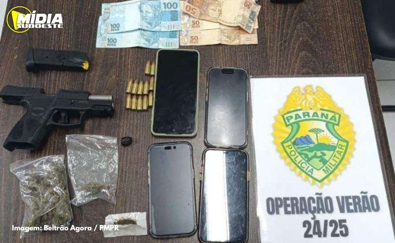 Matinhos: três pessoas são presas por apreensão de arma e drogas