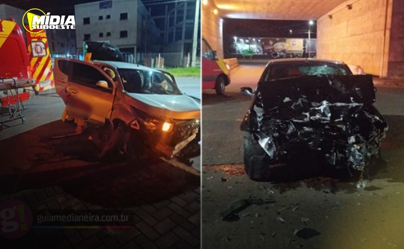 Medianeira: motorista fica ferido em grave acidente durante a madrugada
