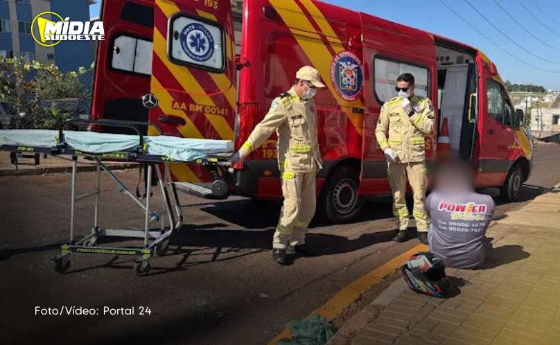 Cascavel: motociclista sofre acidente de trânsito enquanto trabalhava 