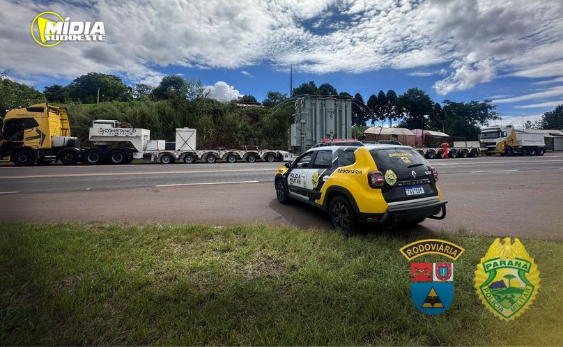Polícia Rodoviária Estadual intercepta caminhão transportando Carga Superdimensionada sem autorização