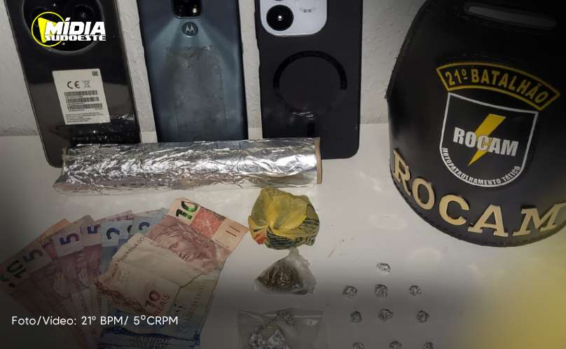 Francisco Beltrão: ação da ROCAM resulta na prisão de trio por tráfico de drogas e apreensão de objetos furtados