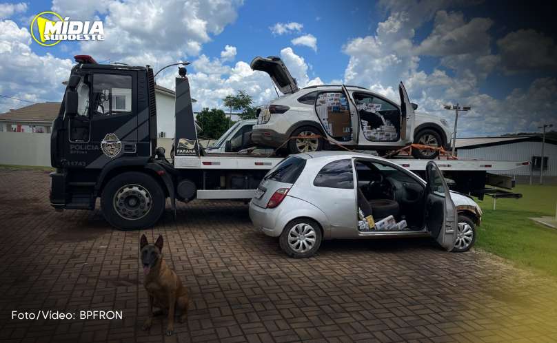 SAS: BPFRON apreende dois veículos carregados com cigarros contrabandeados 