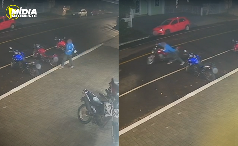 Motocicleta é furtada em frente a pizzaria em Santo Antonio do Sudoeste