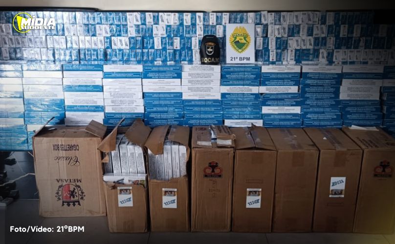 Polícia Militar apreende carga de cigarros contrabandeados em Francisco Beltrão