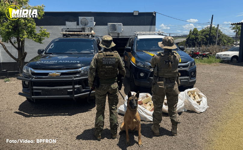 BPFRON e PRF apreendem 123 kg de droga em Ampére