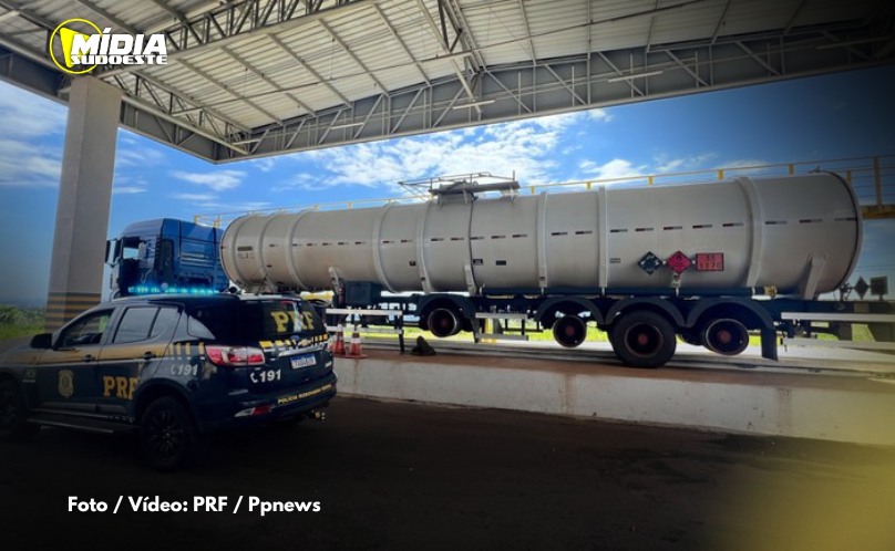 Pato Branco: Polícia Rodoviária Federal flagra carreta-tanque contaminada e sem pneus na BR-158