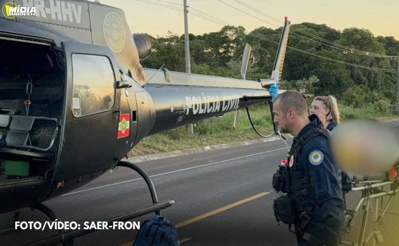 Aeronave da Polícia Civil é acionada para resgate em acidente gravíssimo 
