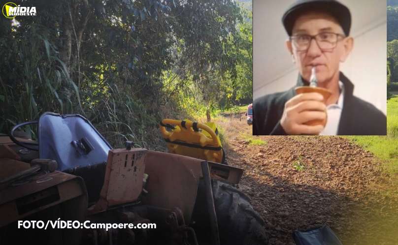 Agricultor morre após tombar com trator 