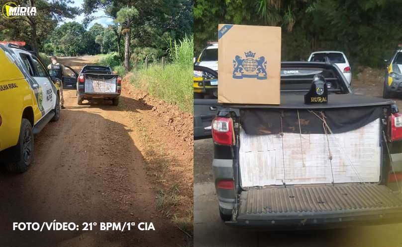 Manfrinópolis: Polícia Militar apreende carga de cigarros contrabandeados