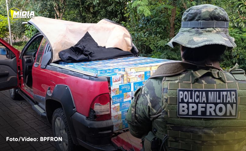 Barracão: BPFRON apreende veículo carregado com cigarros contrabandeados