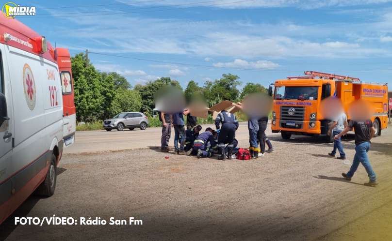 BR-153: ciclista fica ferido após acidente com caminhão 
