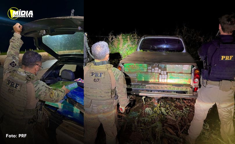Lindoeste: em duas ocorrências quase simultâneas, PRF apreende mais de 1 tonelada de maconha
