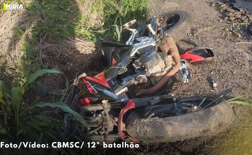 BR-282: motociclista sofre acidente de moto e fica ferido 