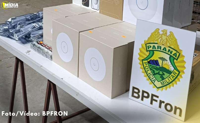 BPFRON apreende veículo com eletrônicos irregulares em Santa Lúcia