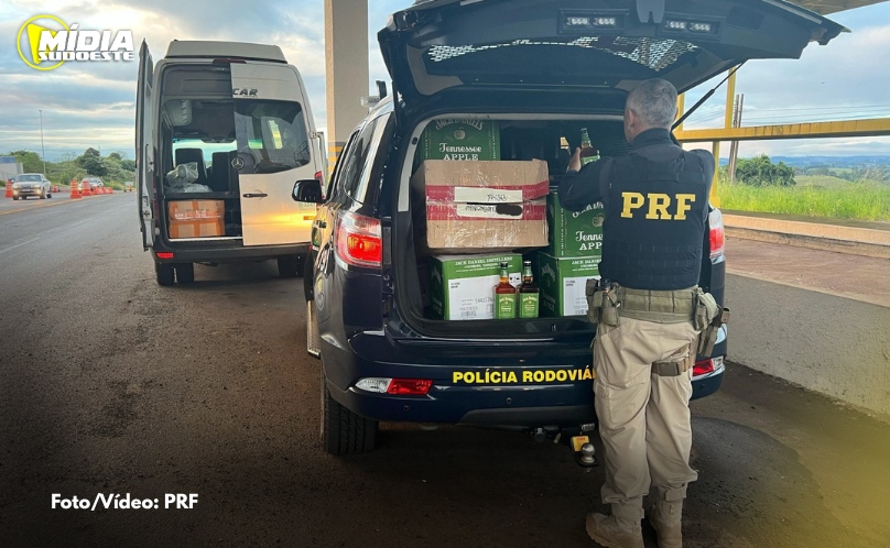 Polícia Rodoviária Federal apreende carga de uísque falsificado na BR-158