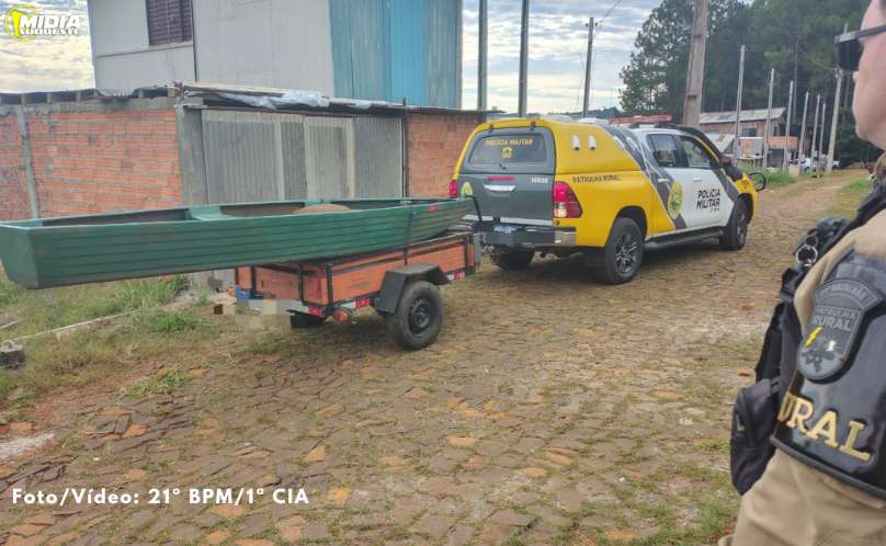 Polícia Militar recupera barco furtado e prende suspeito em Francisco Beltrão 