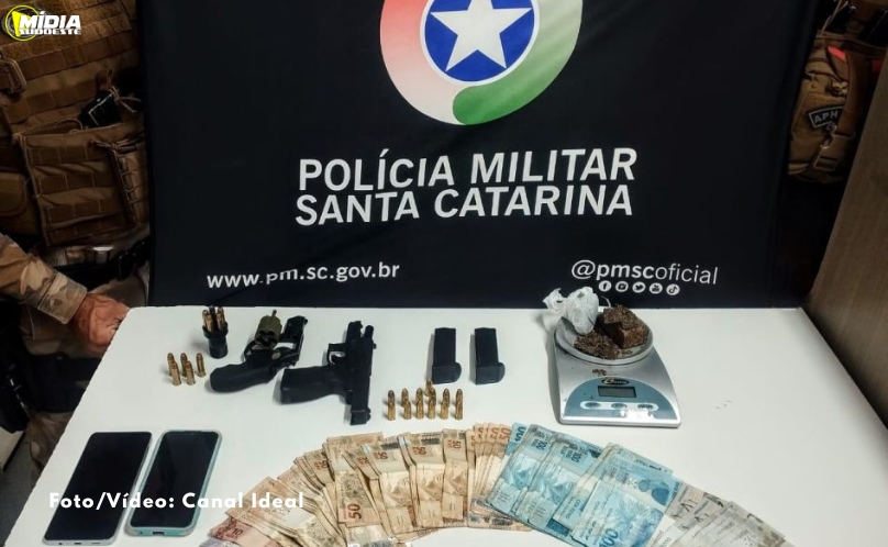Xanxerê: Polícia Militar desarticula ponto de drogas e apreende armas