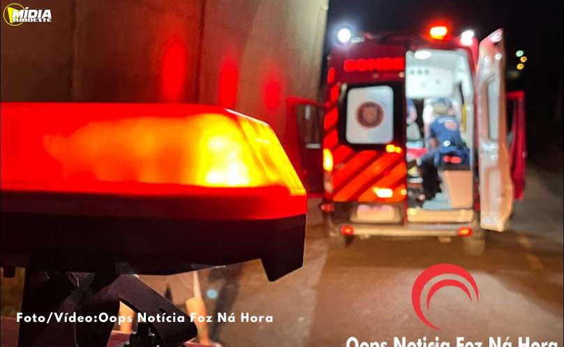 Homem sofre acidente gravíssimo ao bater motocicleta contra barracão em Foz do Iguaçu 