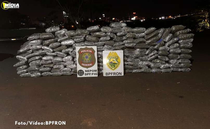 BPFRON e Polícia Federal apreendem mais de 150 kg de maconha em Foz do Iguaçu