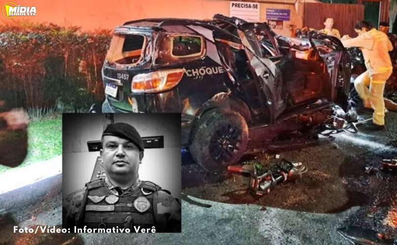 Cabo do choque morre após capotamento de viatura durante perseguição. 