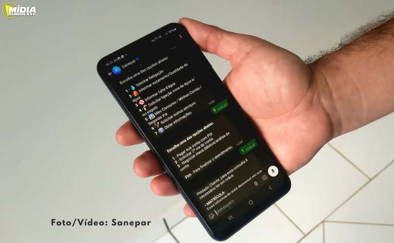 Sanepar tem nova forma de pagamento diretamente pelo WhatsApp ou app do banco