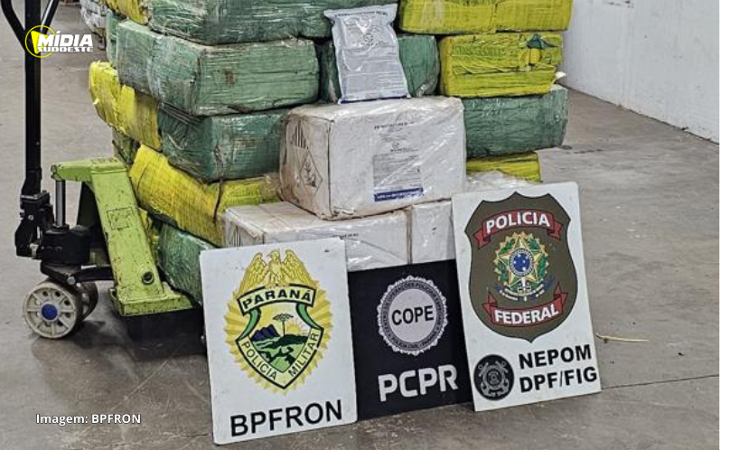 Operação conjunta das forças policias apreendem quase uma tonelada de maconha