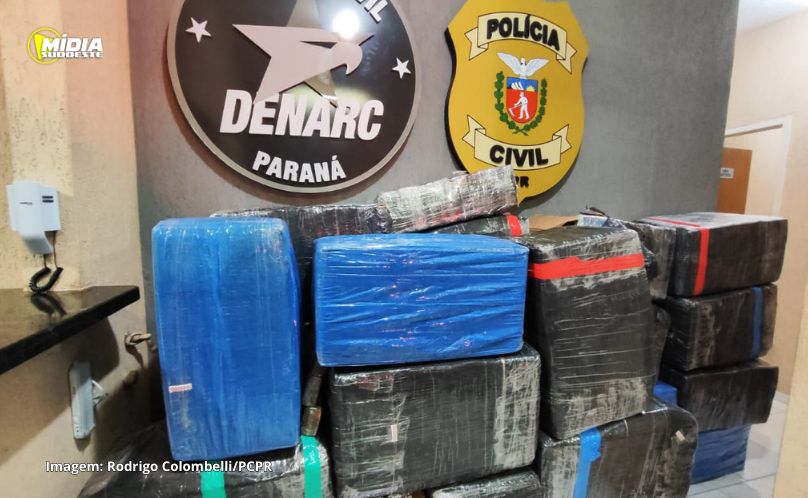 PCPR apreende 1,1 tonelada de maconha transportada em carreta em Foz do Iguaçu