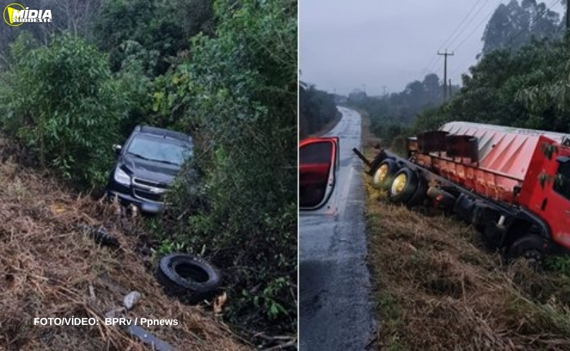 Jovem e bebê ficam feridas após acidente na PR-566