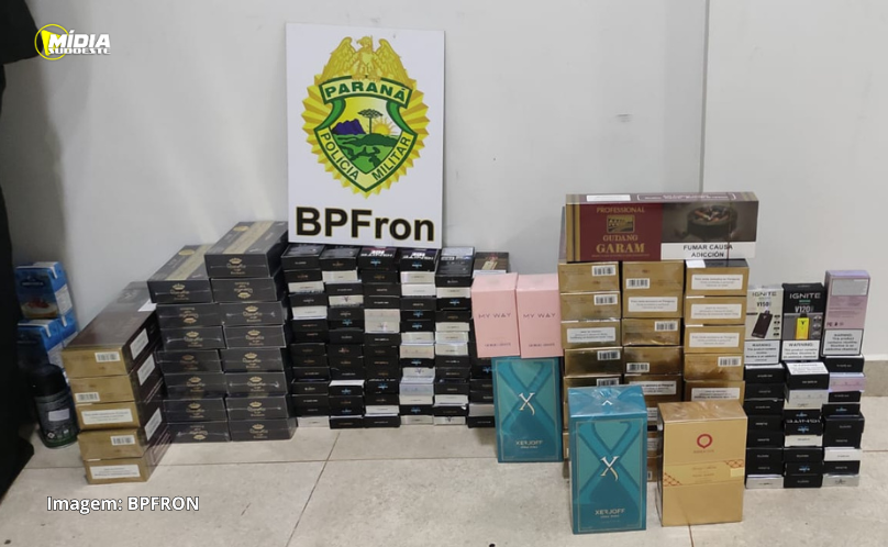 BPFRON apreende mercadorias durante abordagem a ônibus interestadual em Capanem