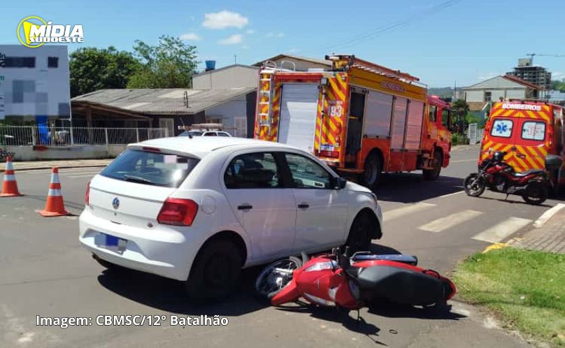 Mulher fica ferida em acidente na tarde desta desta segunda-feira