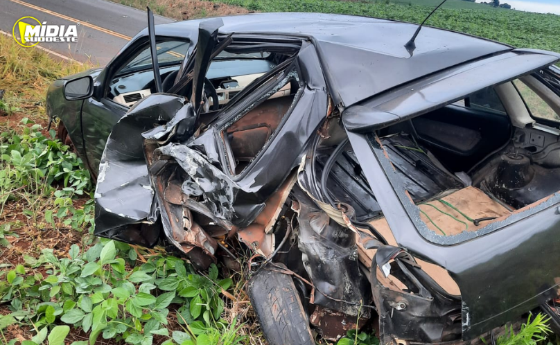 Colisão traseira seguida de capotamento é registrada na PR-281