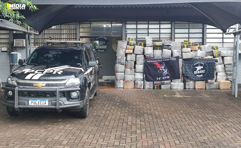PCPR e PMPR apreendem 4 toneladas de maconha em veículo em São Miguel do Iguaçu