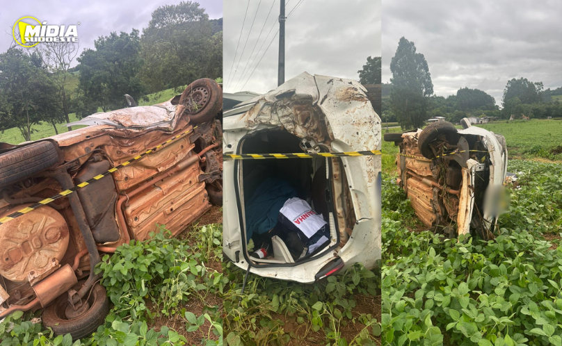 Homem fica gravemente ferido após capotamento na PR-562