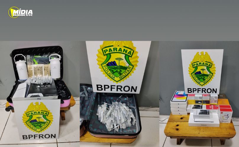 BPFRON apreende mercadorias em bagagens de passageiros de ônibus