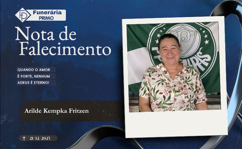 Nota de Falecimento: Arilde Kempka Fritzen