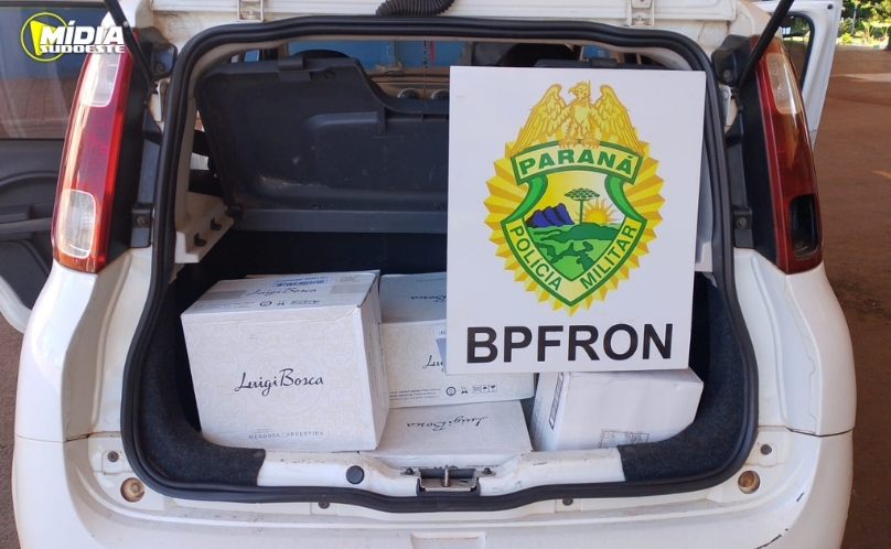 BPFRON apreende vinhos de origem estrangeira em Pérola D’Oeste
