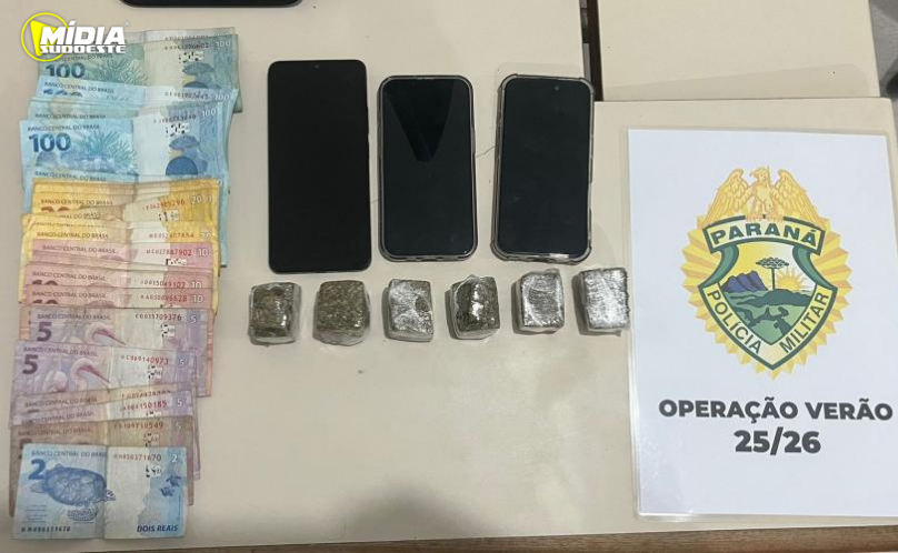 Casal é preso por tráfico de drogas durante operação da PM 