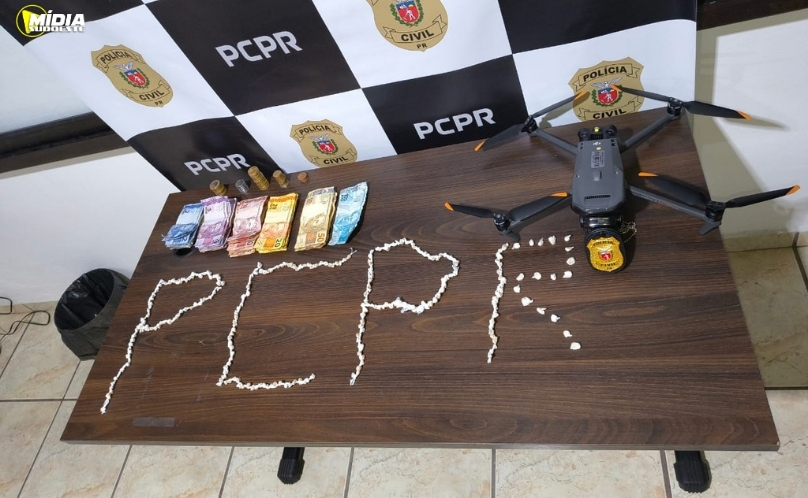 PCPR utiliza drone e prende homem em flagrante por tráfico de drogas